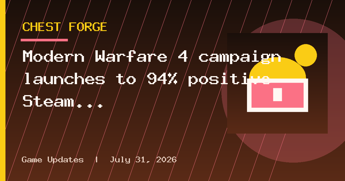 Modern Warfare 4 campaign launches to 94% positive Steam reviews, way
