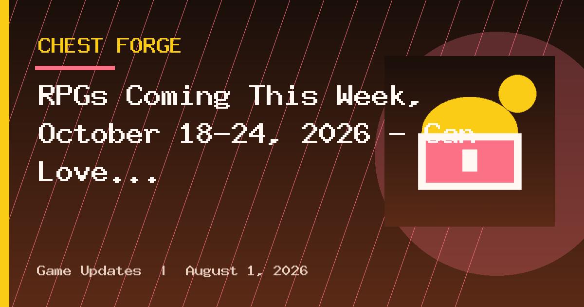 RPGs Coming This Week, October 18–24, 2026 – Can Love Consume on a Battlefield?