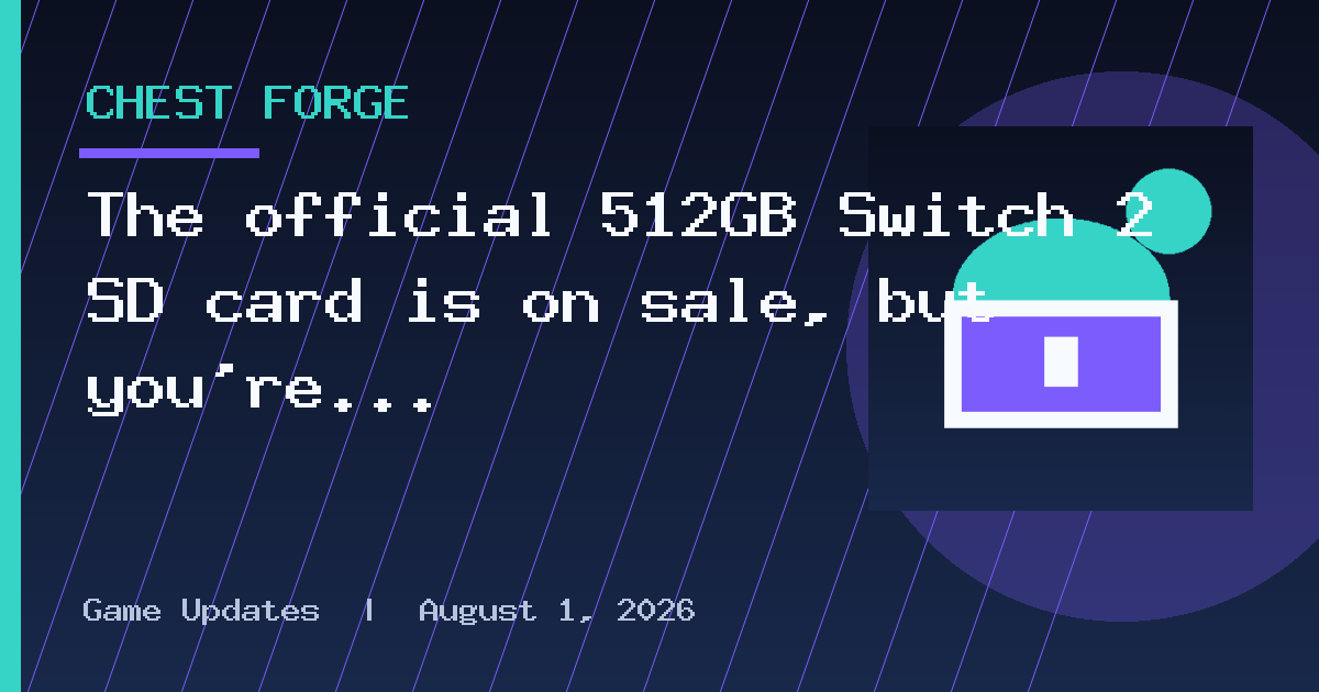 The official 512GB Switch 2 SD card is on sale, but you're better off