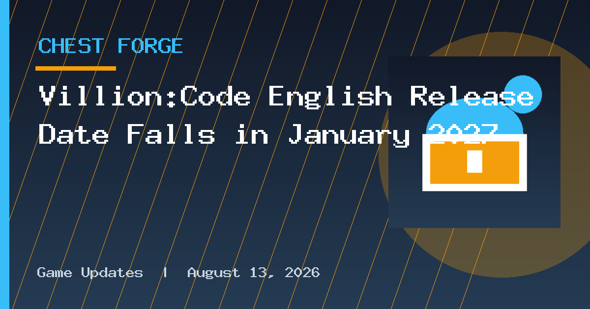 Villion:Code English Release Date Falls in January 2027